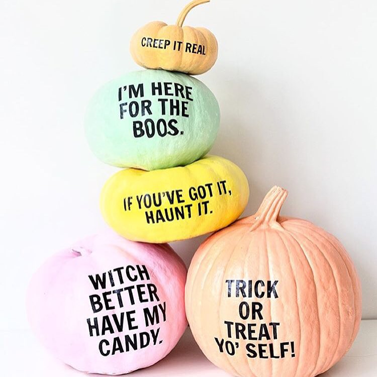 Pumpkins with Fun Halloween Sayings