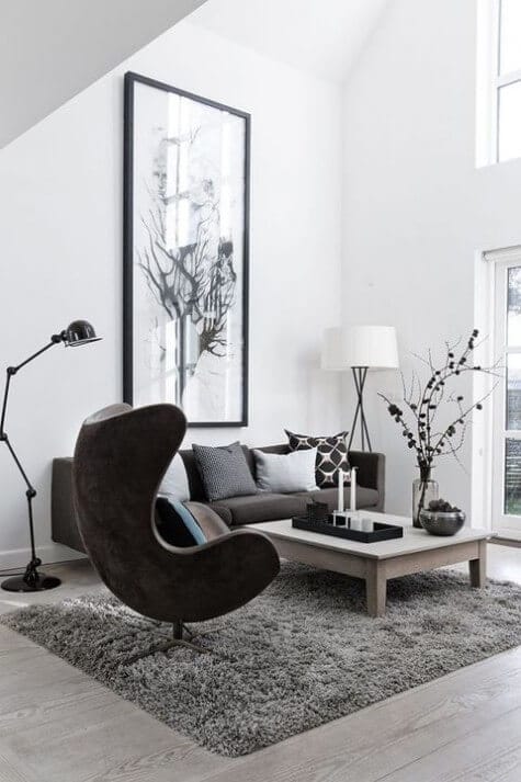 Modern Monochrome Nordic Living Room