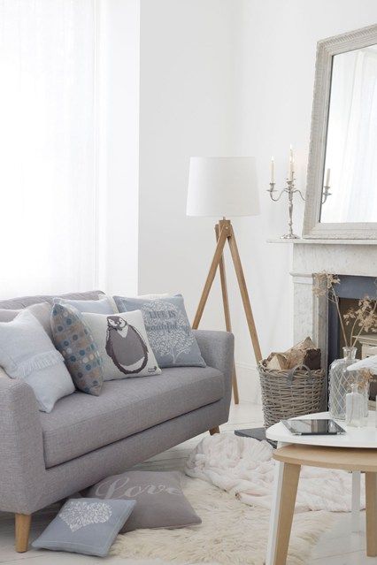 Elegant Gray and White Living Room Decor