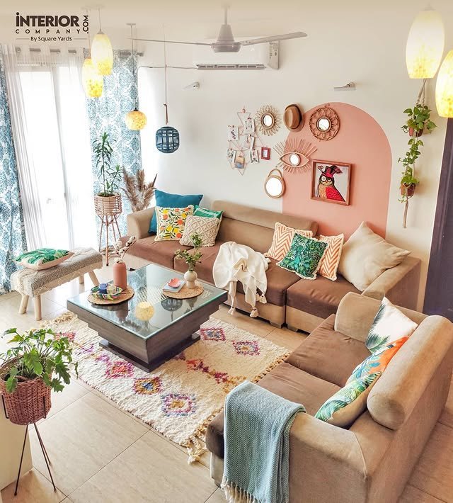 30 Bohemian Living Room Ideas: Unleash Your Free Spirit with Boho Decor! 1 Slight Maximalism