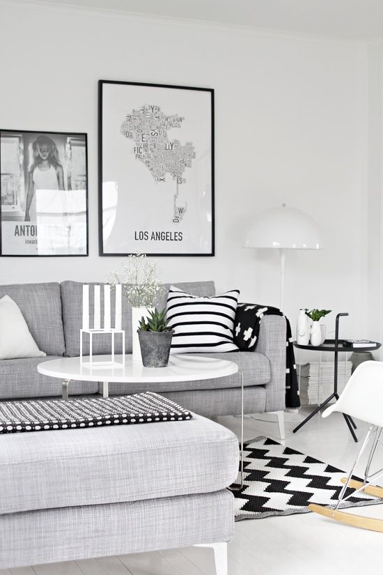 Monochrome Living Room with a Nordic Twist