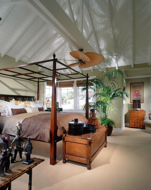 Charming Tropical Master Bedroom with Classic Elegance