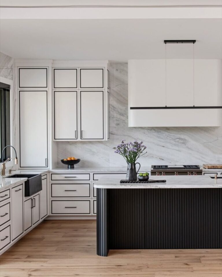 20 White Kitchen Cabinets: Ideas to Transform Your Kitchen 1 Bold Black Hardware on Crisp White Cabinets