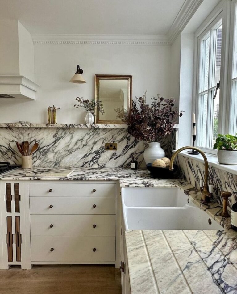 20 White Kitchen Cabinets: Ideas to Transform Your Kitchen 9 Marble Combination