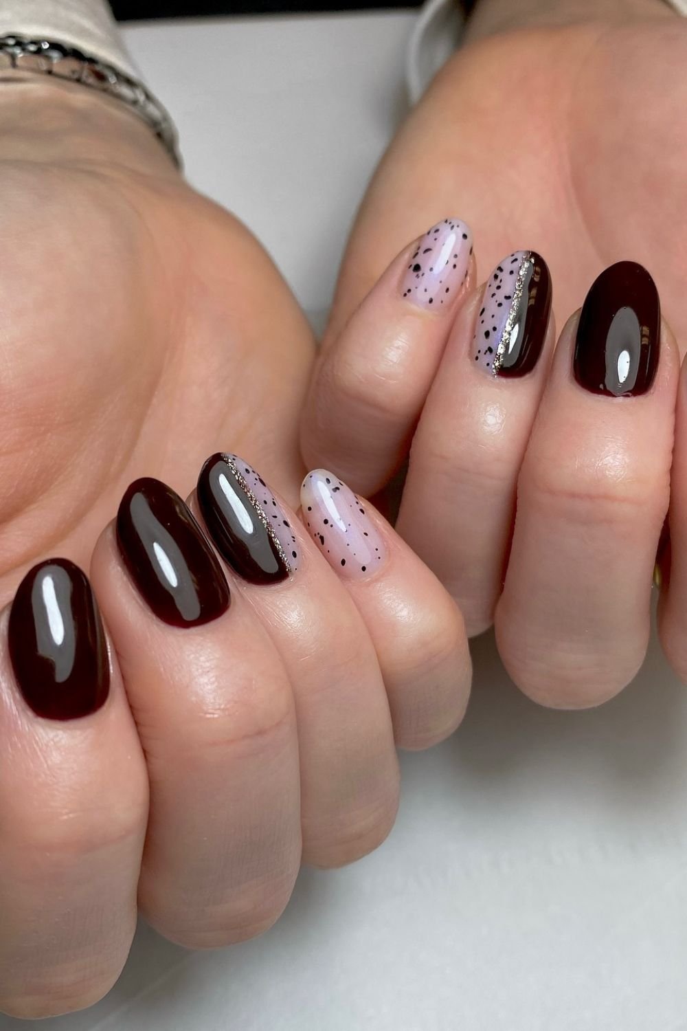 30 Black Nail Art Designs 2025: Unleash Your Style with Trendy Looks! 6 Polished Berry Contrast