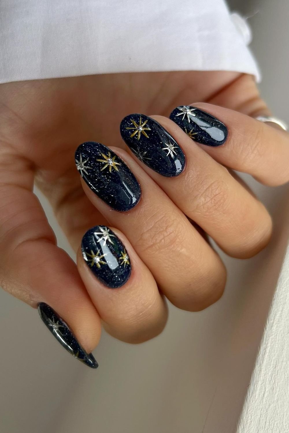 30 Black Nail Art Designs 2025: Unleash Your Style with Trendy Looks! 30 Starry Night Glam