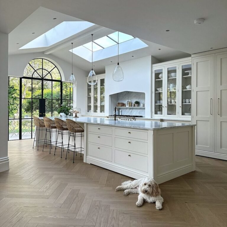 20 White Kitchen Cabinets: Ideas to Transform Your Kitchen 6 Transparent Glass White Cabinet
