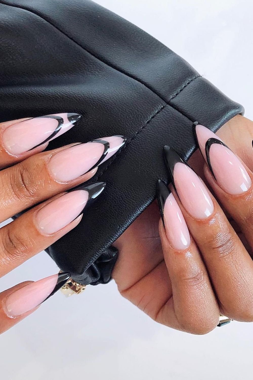 30 Black Nail Art Designs 2025: Unleash Your Style with Trendy Looks! 2 Wavy French Drama