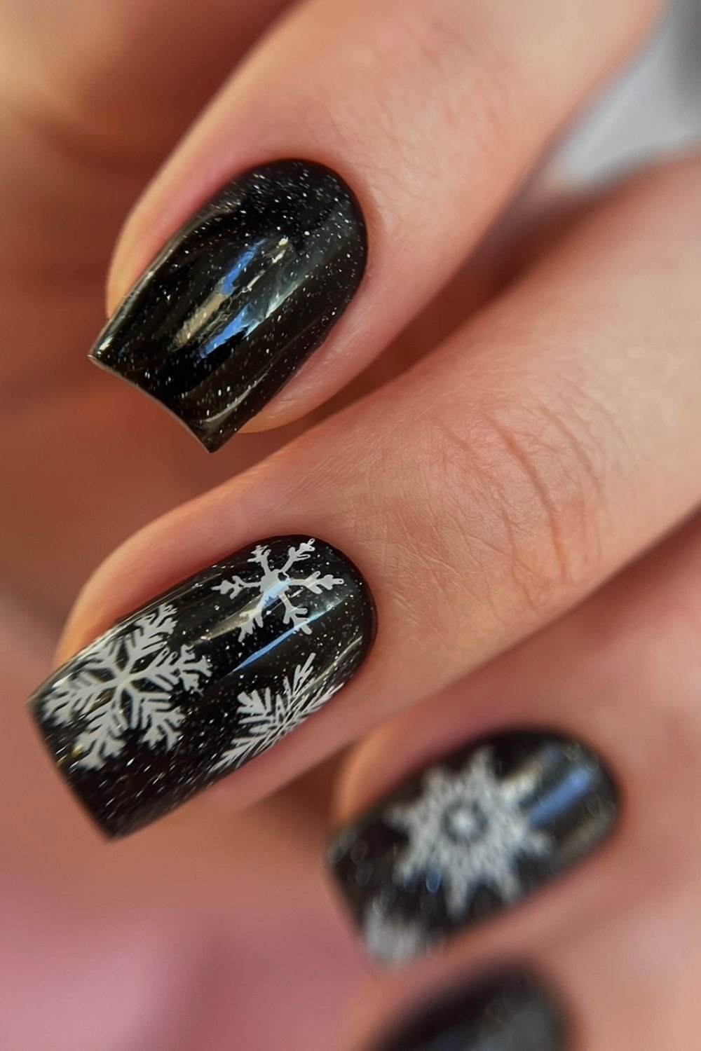 30 Black Nail Art Designs 2025: Unleash Your Style with Trendy Looks! 15 Winter Snowflakes