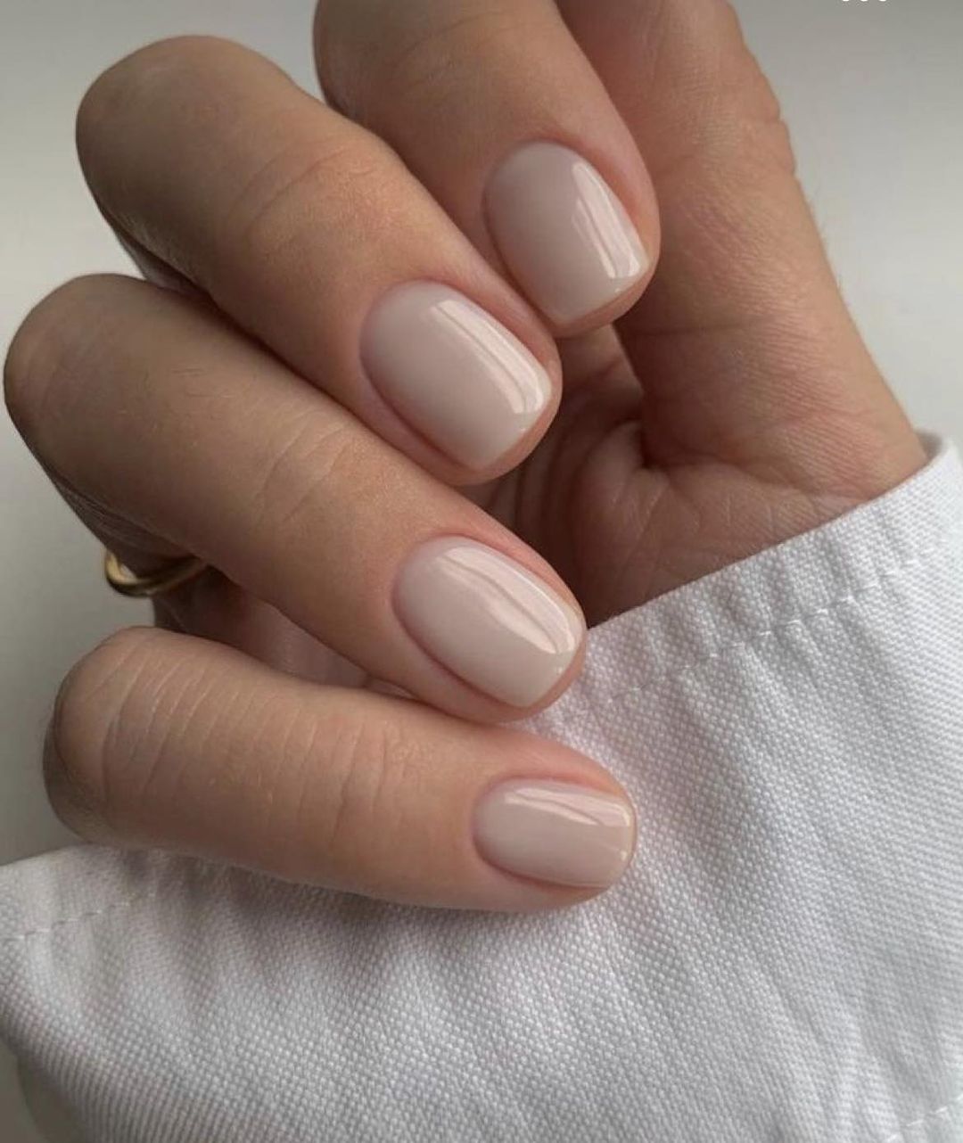 Beige Short Nails