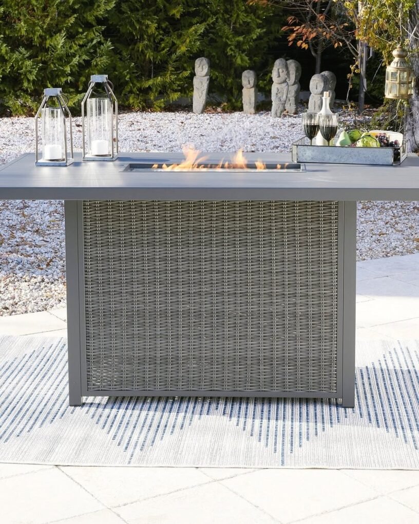 20 Modern Outdoor Fire Pit Ideas: Sleek Designs for Any Home 1 Fire Pit Table for Dining and Entertaining