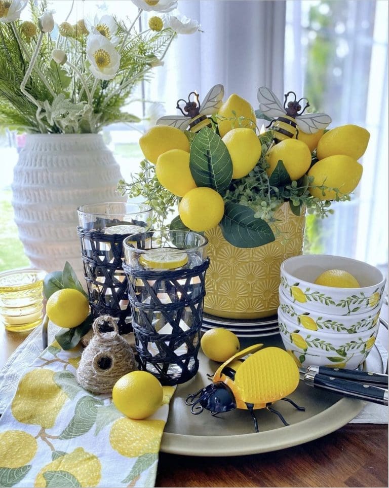 Lemon Themed Tablescape