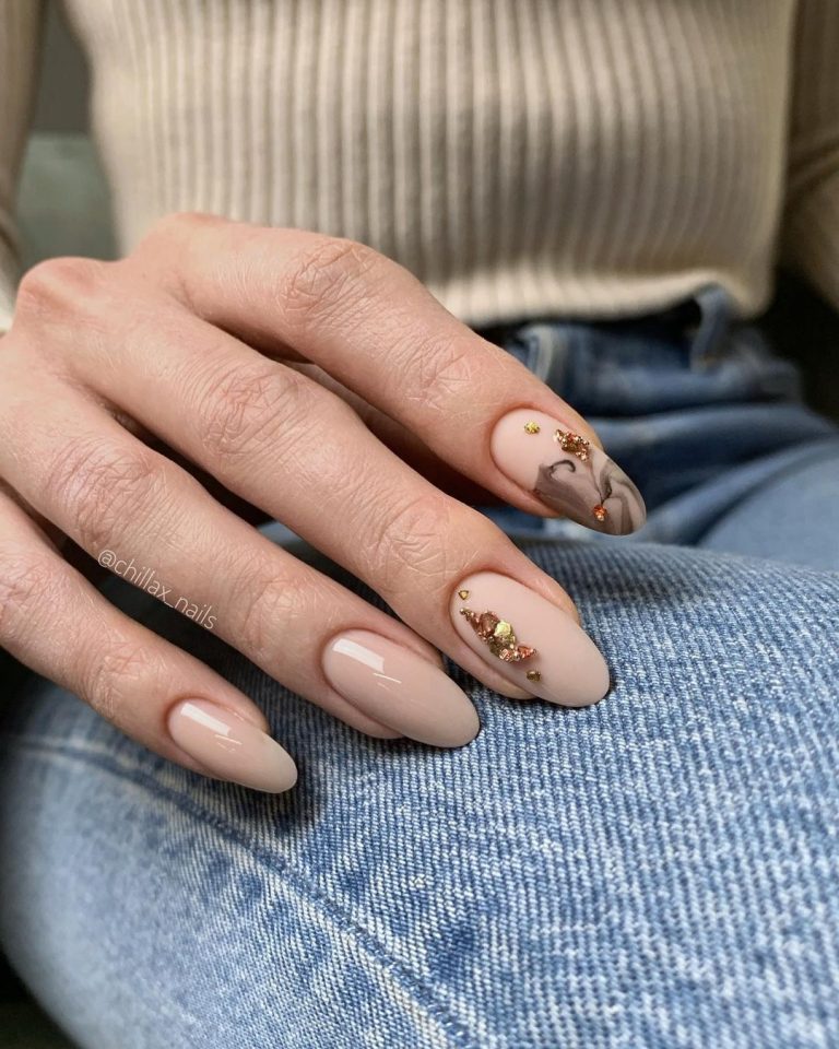 Marble and Gold Accents on Nude