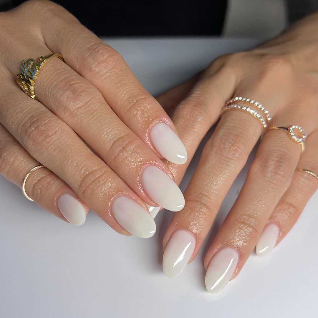 Milky white gel polish