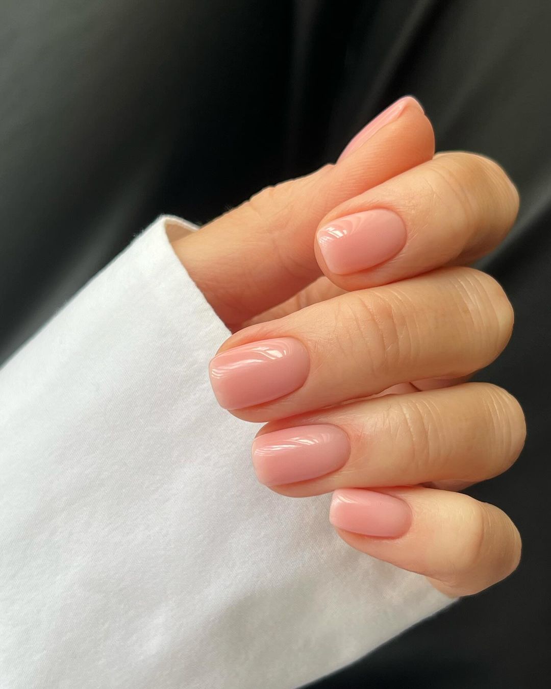 Peachy Short Gel Nails
