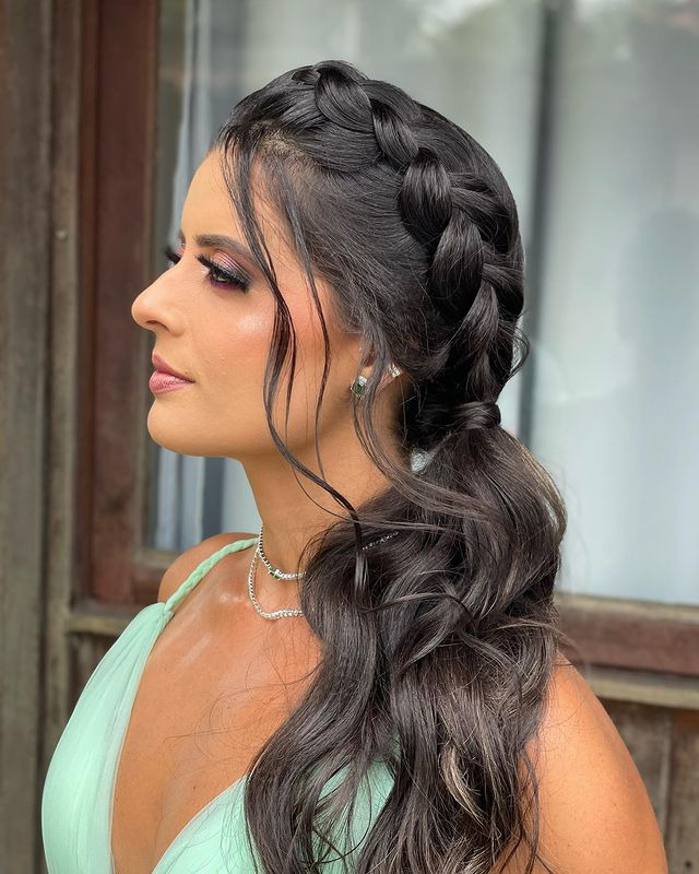 Braided Crown Side Ponytail