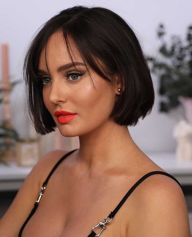 Chin-Length Bob with Wispy Bangs