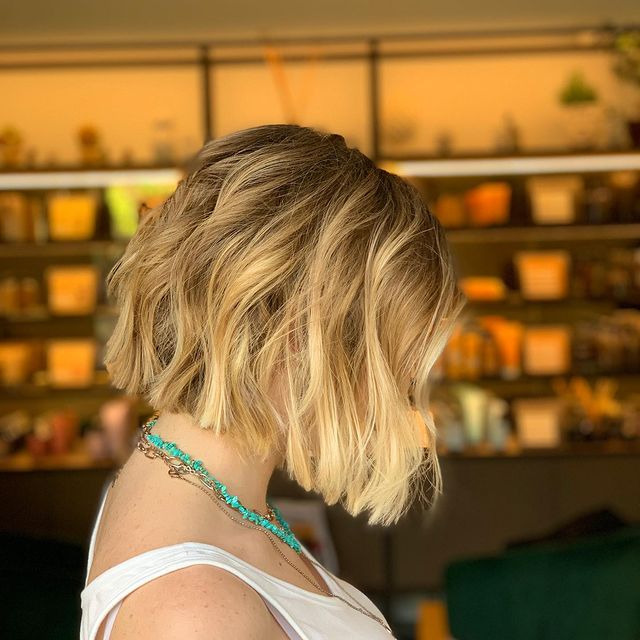 Choppy Bob with Textured Waves