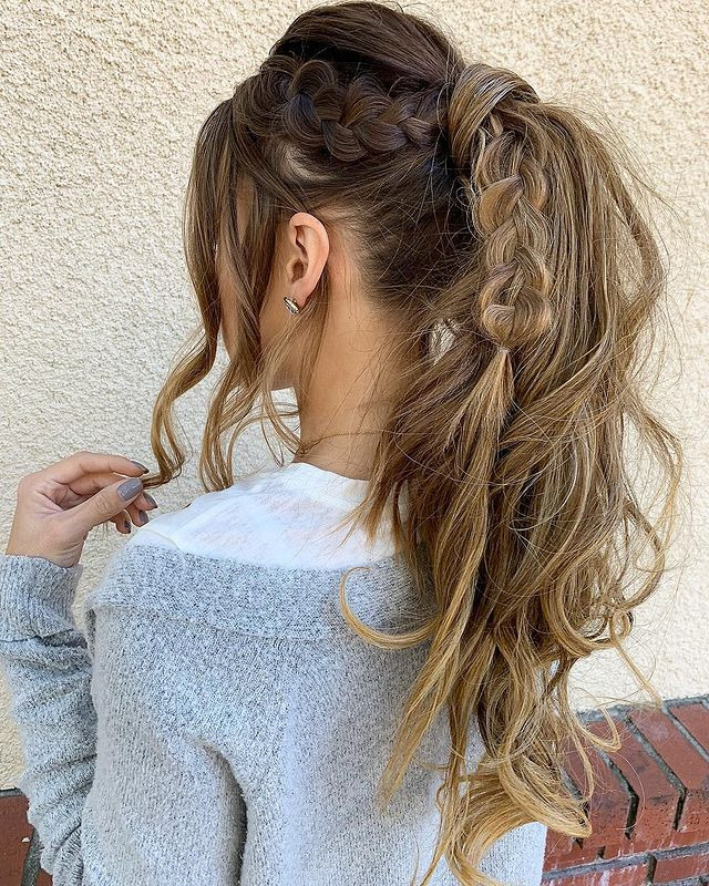 Dutch Braid High Ponytail