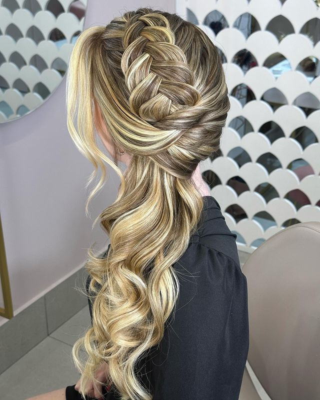 Fishtail Crown with Side Ponytail