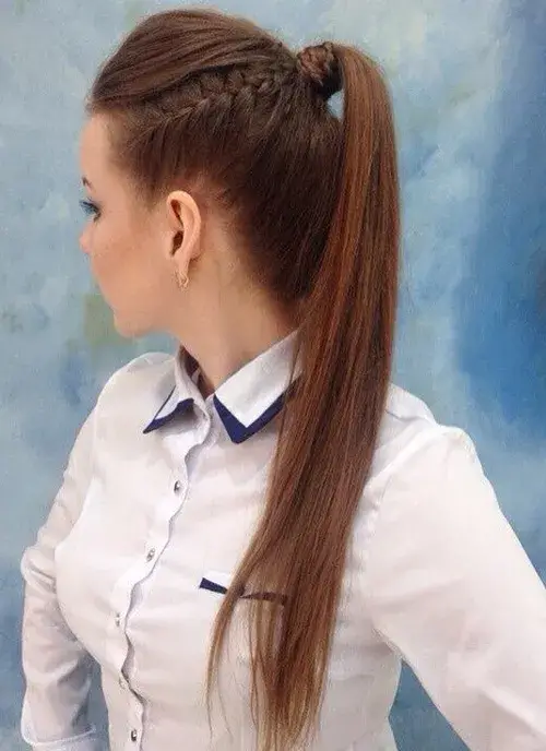 French Braid High Ponytail