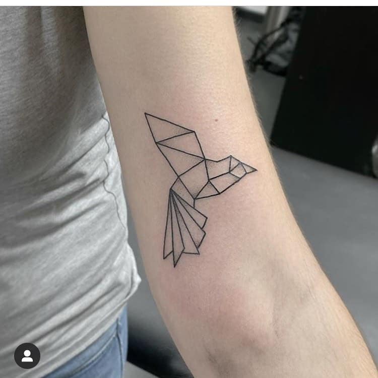 Geometric Bird Tattoo