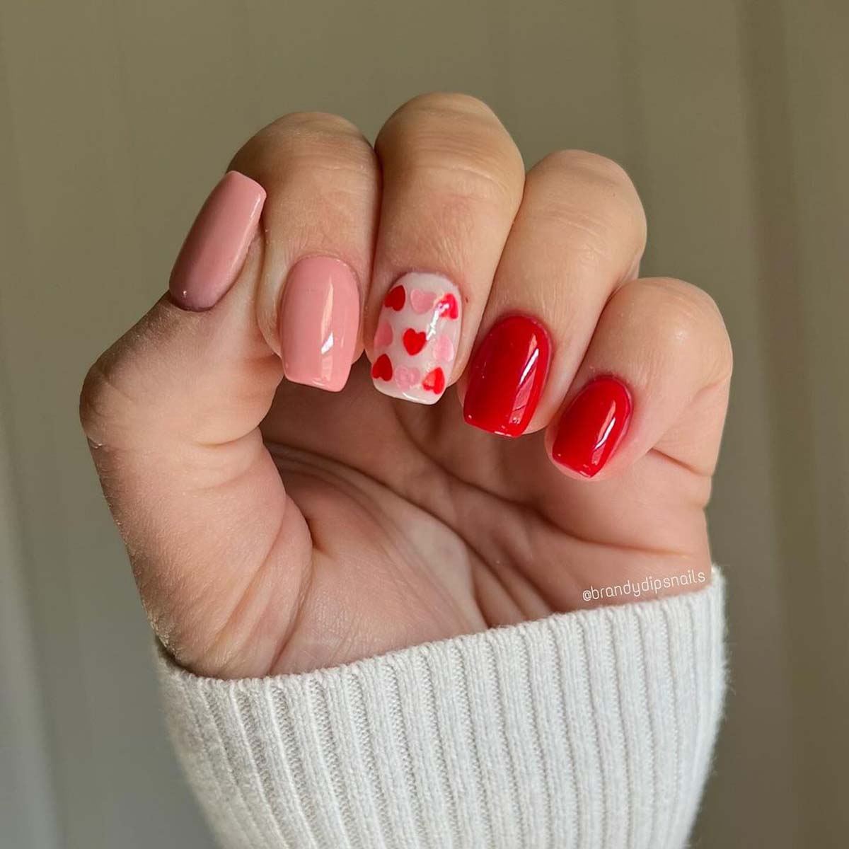 Heart Accent Nails