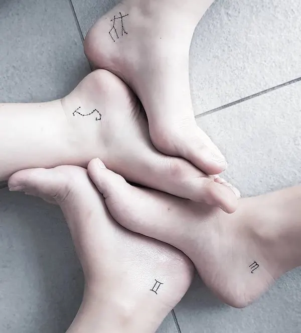 Matching zodiac tattoos