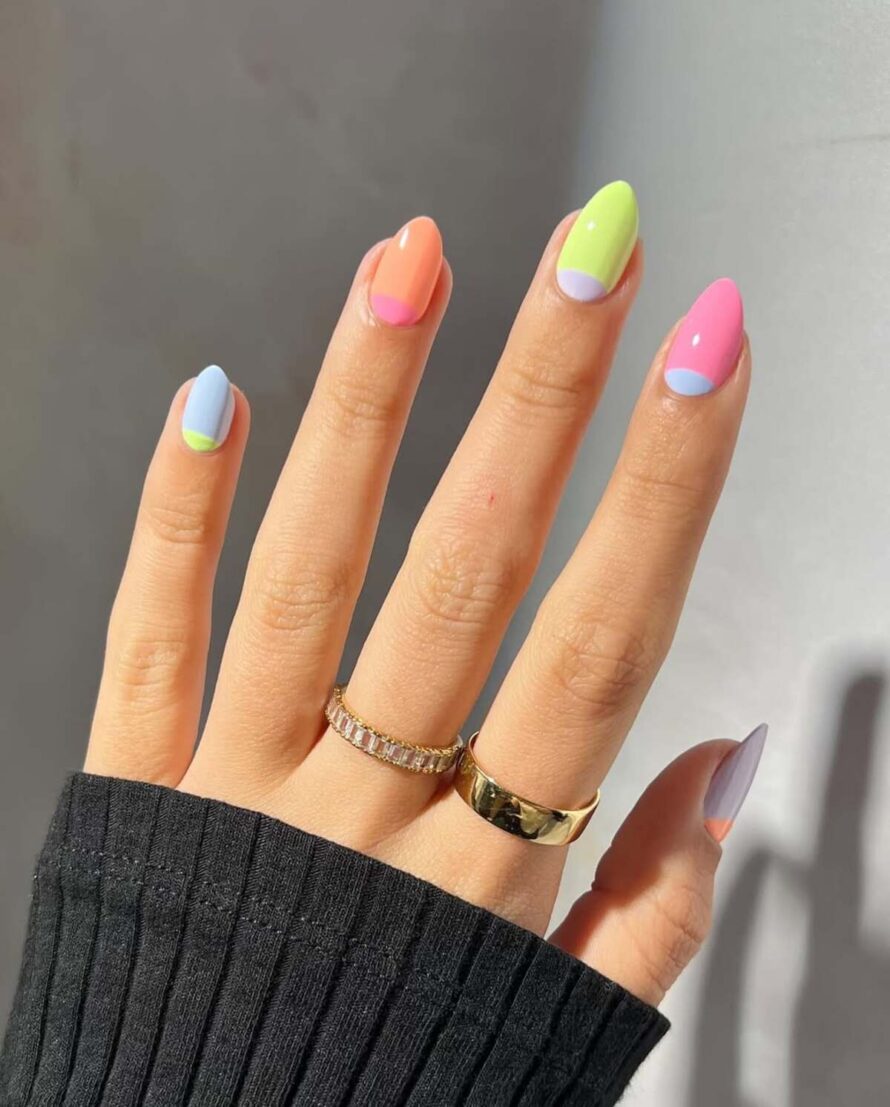 Neon Pastel Halves for a Modern Twist