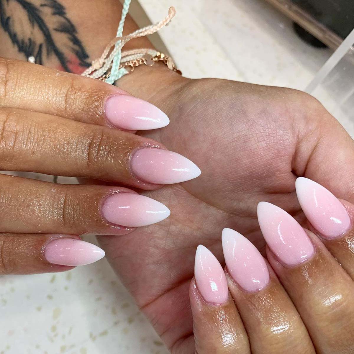 Ombré Elegance in Pink and White