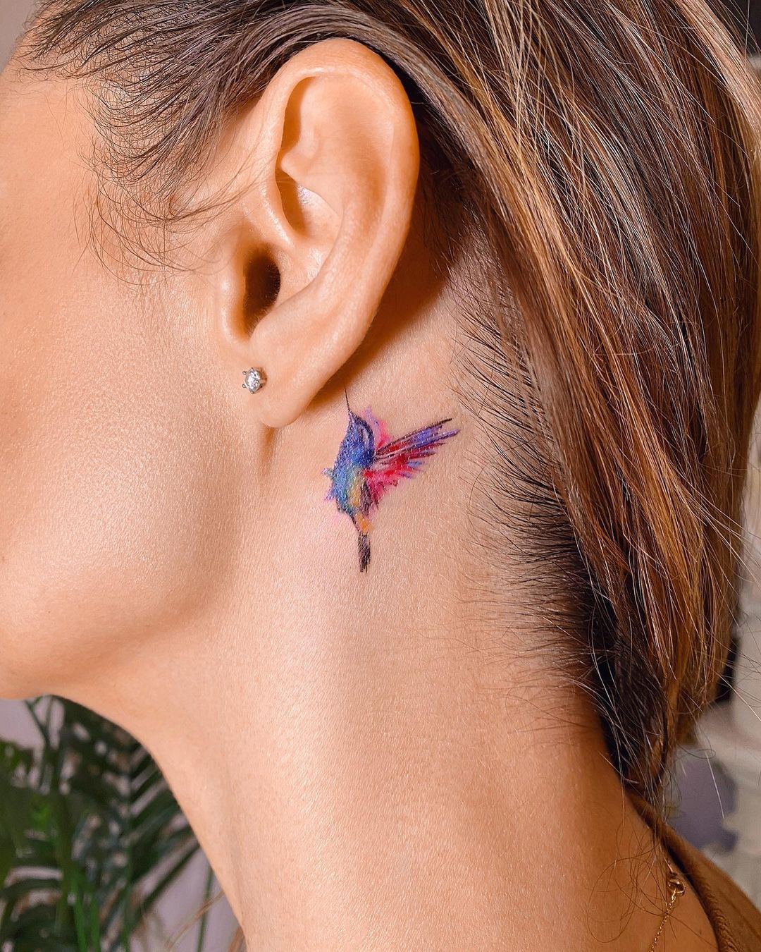 Perfect is Hummingbird Neck Tattoo