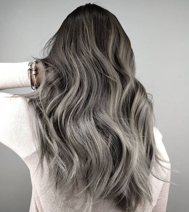 Silver Gray Balayage Waves