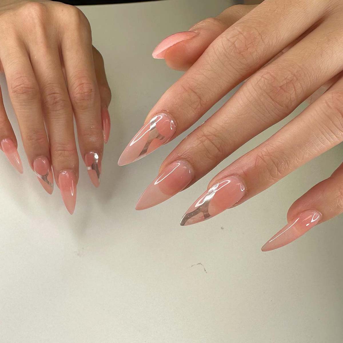 Transparent Tips with Pink Base