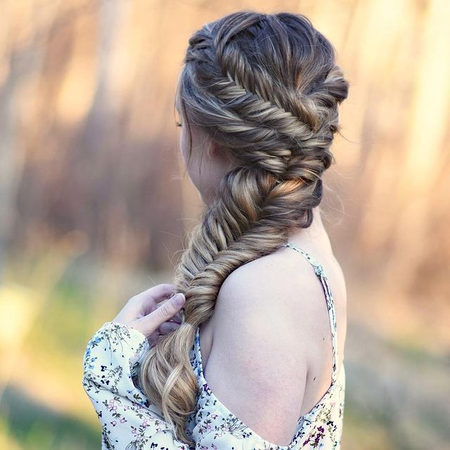 Twisted Side Fishtail Ponytail