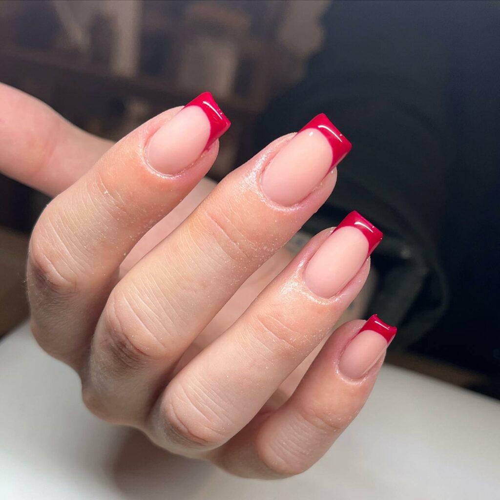 Elegant Red French Tips