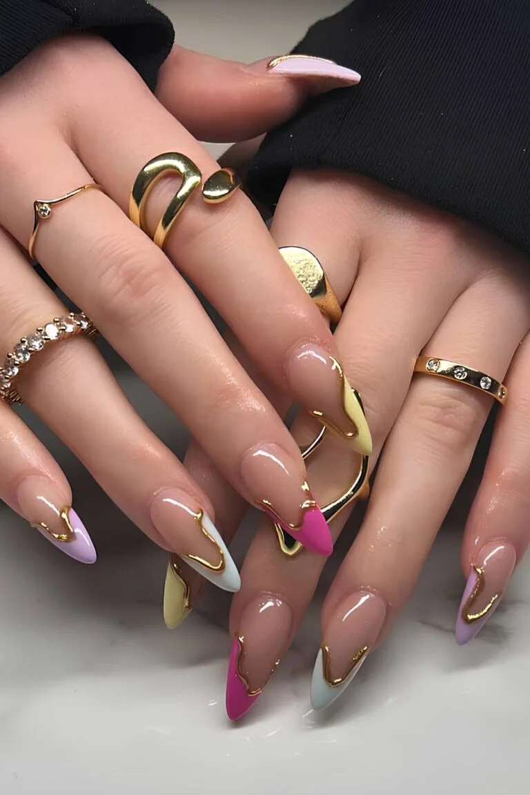 25 Cute and Colorful French Tip Nails to Copy Now 6