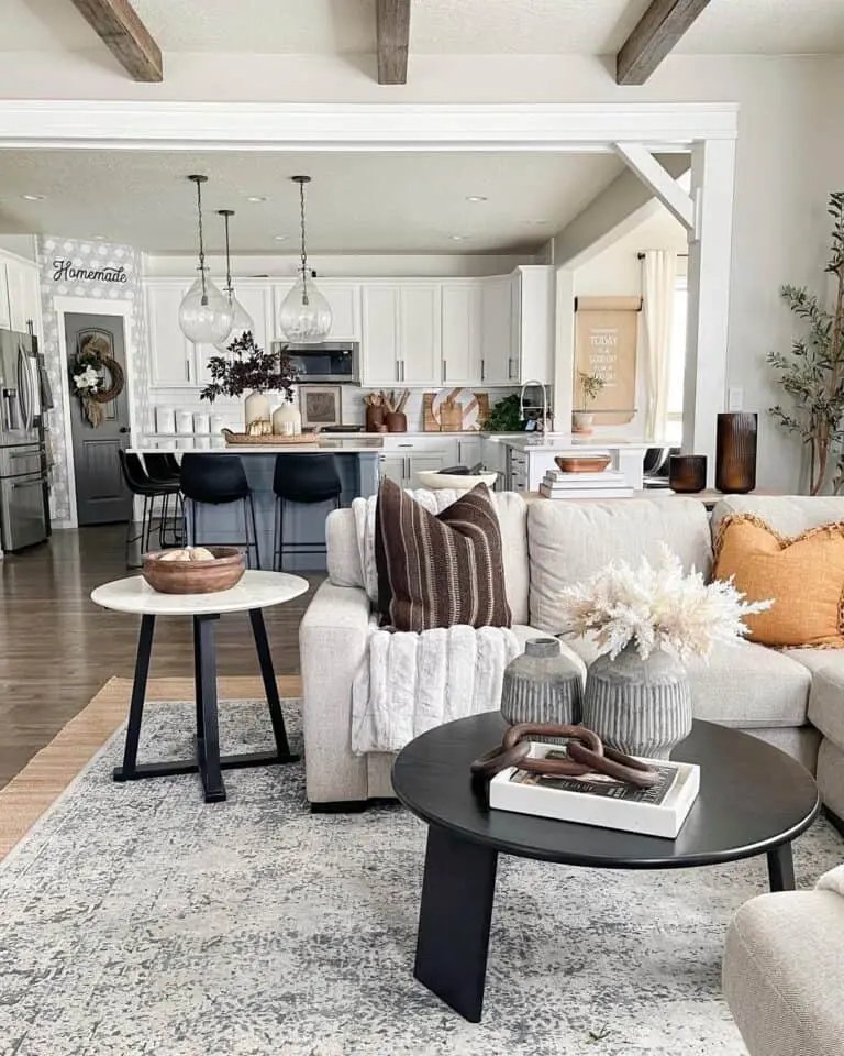 30 Fall Coffee Table Decor Ideas to Warm Up Your Home 5 Black Round Coffee Table