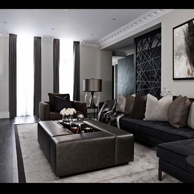20 Masculine Living Room Ideas That Are Bold and Sophisticated 6 Black and Brown Style