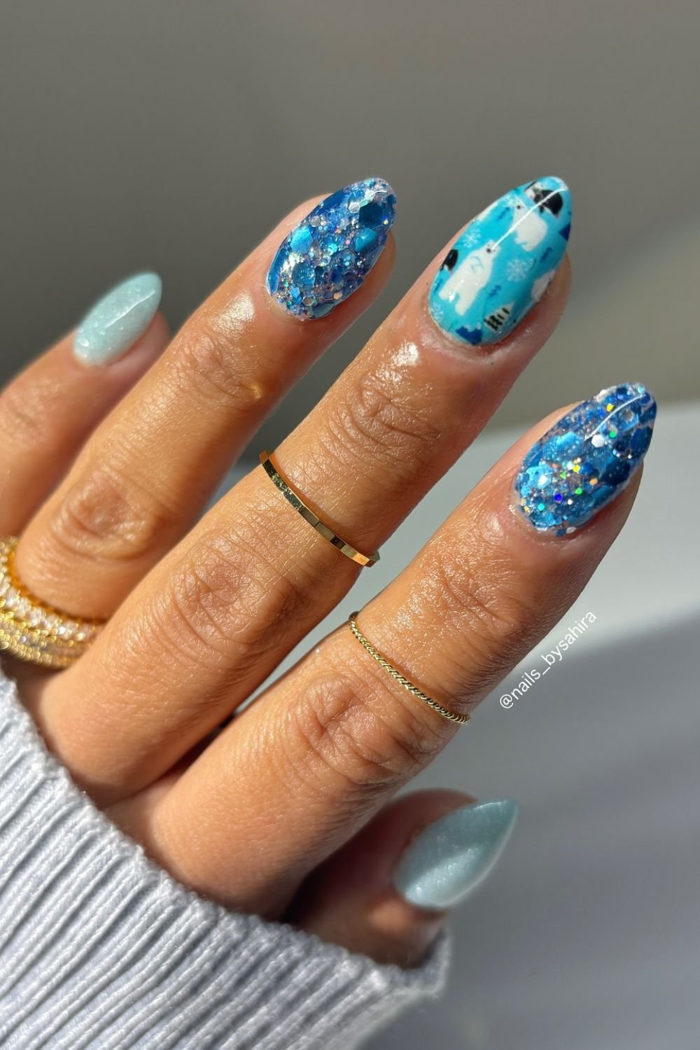 Chunky Glitter Blue Mix