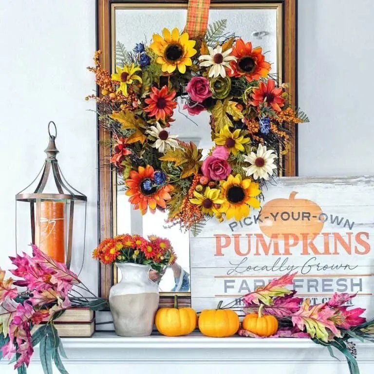Colorful Floral Mantel Display