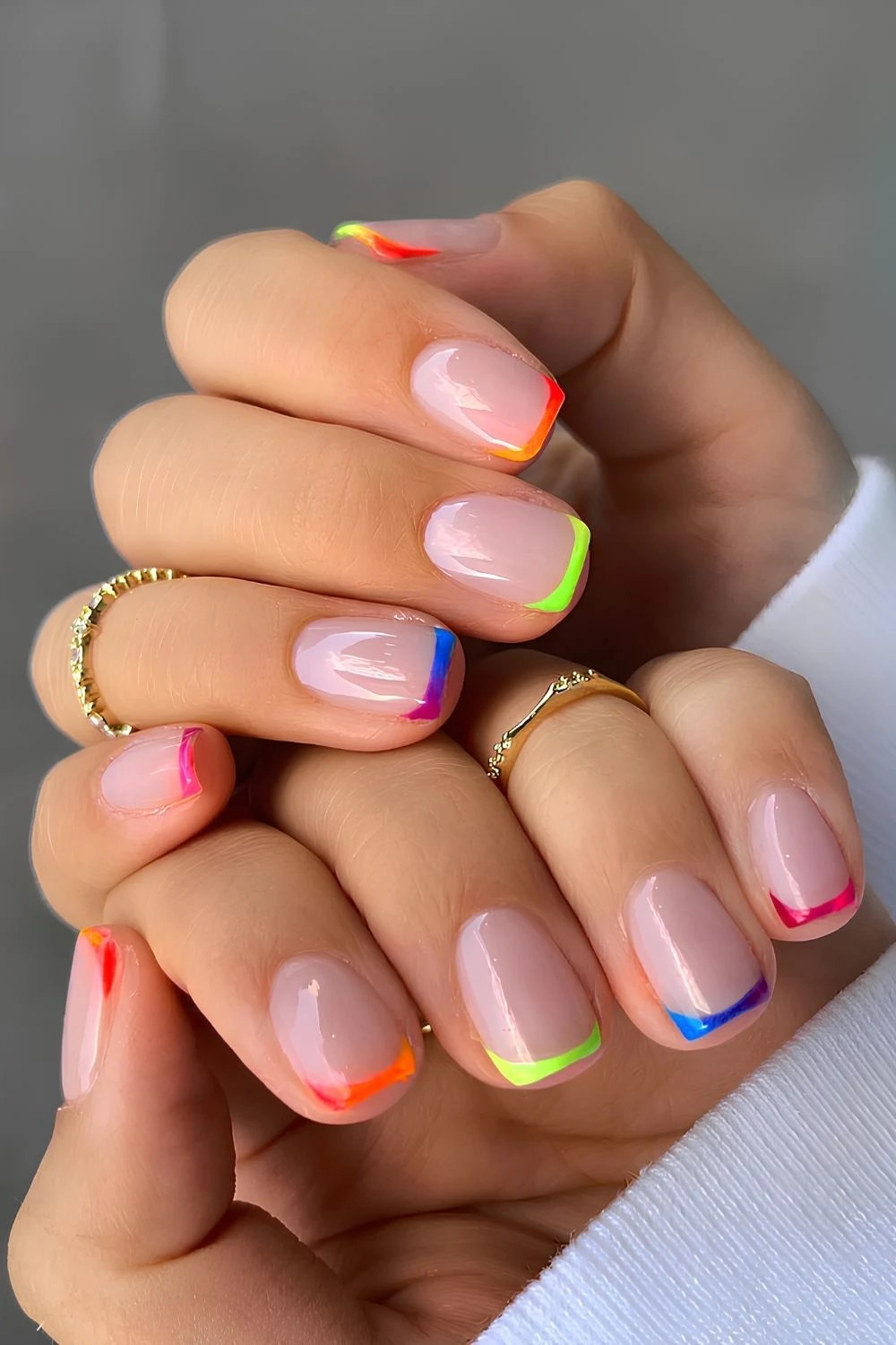 25 Cute and Colorful French Tip Nails to Copy Now 27