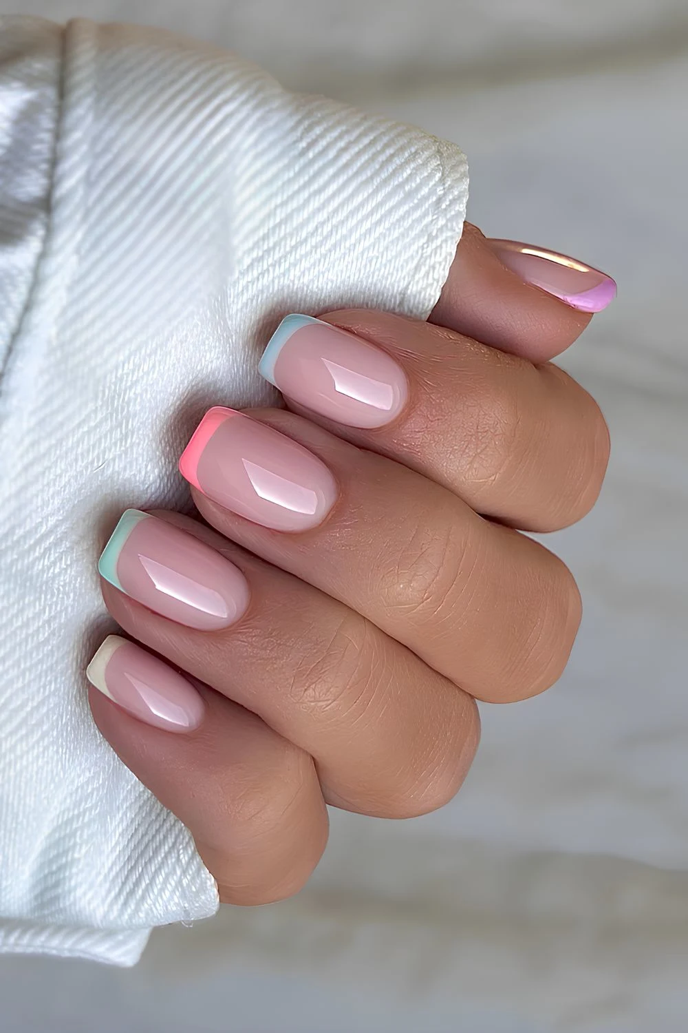 25 Cute and Colorful French Tip Nails to Copy Now 26