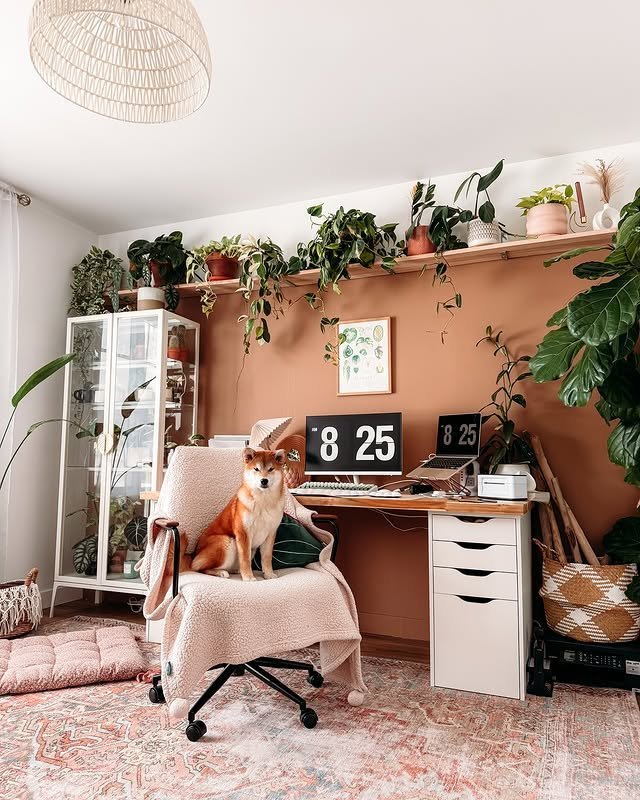 30 Easy Boho Home Office Ideas: Make Your Small Space Cozy! 4 Cozy and Earthy