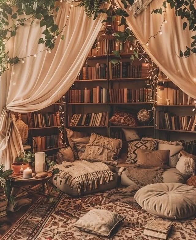 20 Boho Reading Nook Ideas: Create Your Dream Cozy Escape 16 Dim Light Nostalgic Nook