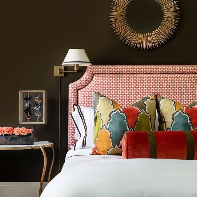 25 Colorful Bedroom Ideas That Will Brighten Your Day 16 Elegant Brown with Laylow High-Spirited Cushions