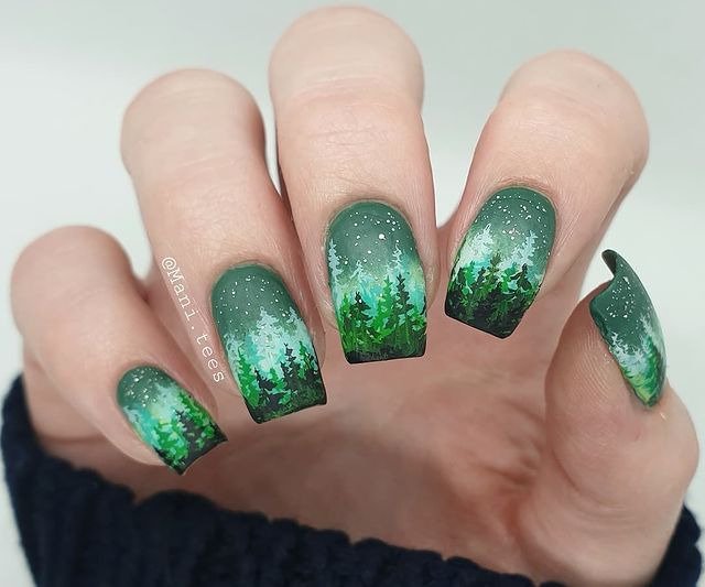 25 Funky Winter Nail Designs to Try This Season 14 Evergreen Pine Forest Landscapes