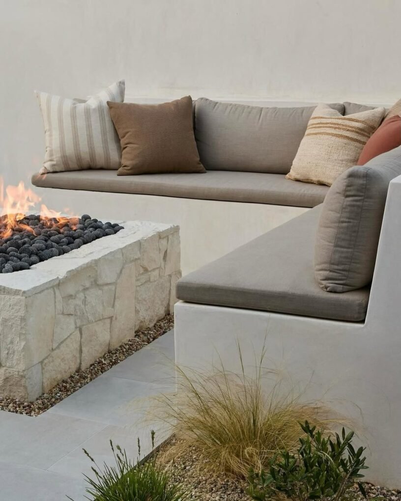 15 Patio Dining Ideas: Perfect Solutions for Cozy Outdoor Meals 14 Fireside Lounge Dining