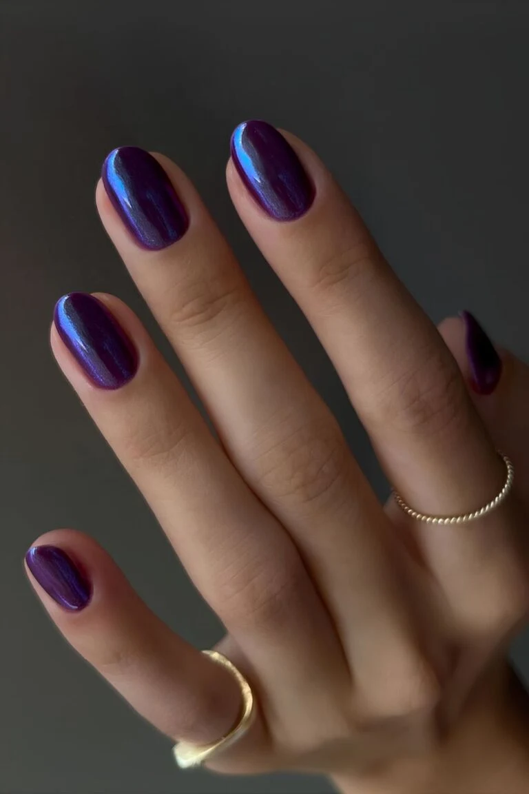Glazed purple nails
