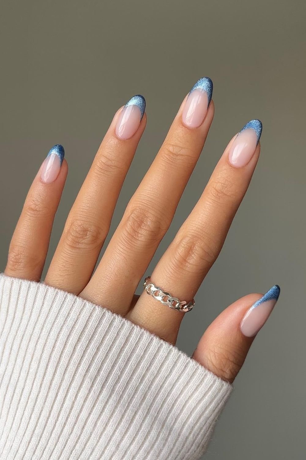 Glittery Blue Tips