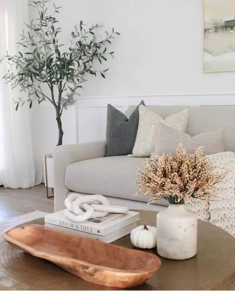 30 Fall Coffee Table Decor Ideas to Warm Up Your Home 27 Hammered Metal Coffee Table Decor